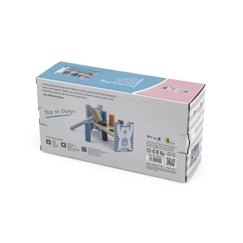 Juguete de madera banco con martillo. PolarB