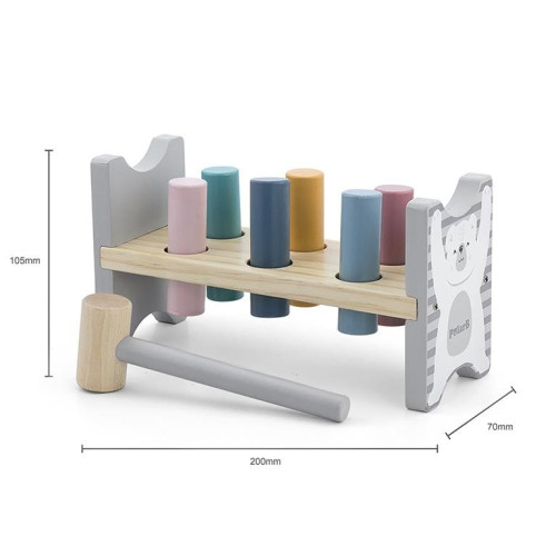 Juguete de madera banco con martillo. PolarB