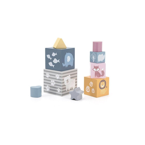 Juguete de madera bloques apilables. PolarB