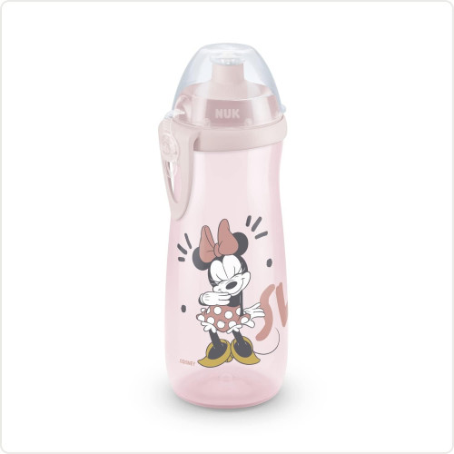 Botella aprendizaje NUK Sport Cup Mickey Minnie 450ml 24m+ antigoteo silicona