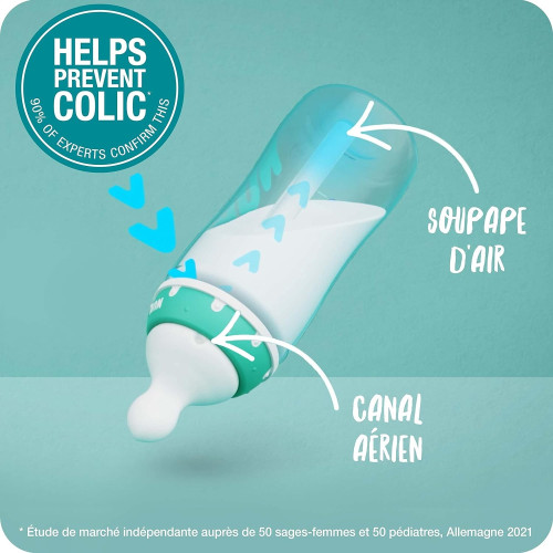 Biberón FC Silicona anticólico profesional + cepillo de limpieza (0-6). Nuk