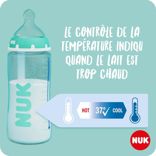 Biberón FC Silicona anticólico profesional + cepillo de limpieza (0-6). Nuk