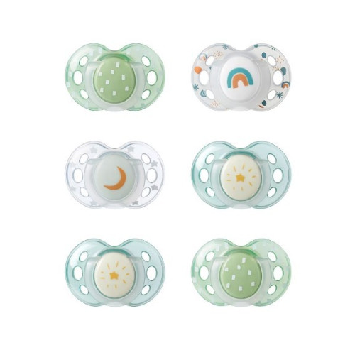 Pack de 6 Chupetes 18-36 Noche . Tommee Tippee