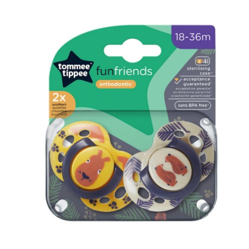 Chupetes 6-18m Fun Friends (x 2). Tommee Tippee