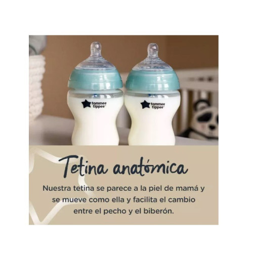 Biberón Duplo Closer to nature Anti-Cólico 260 ml . Tommee Tippee