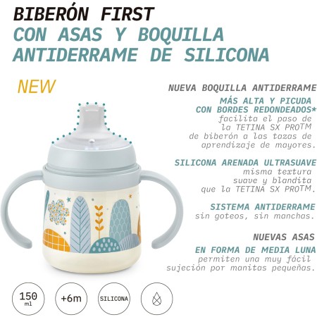 Vaso de aprendizaje antiderrame con asas y...