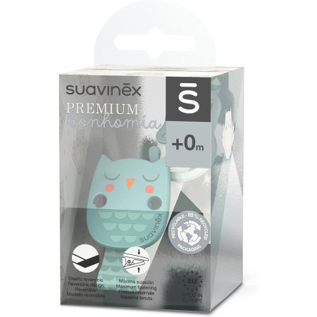 Sujeta chupete broche Pinza con Cinta. Cadena para chupete con cinta textil, con diseño a dos caras. +0 Meses. Suavinex