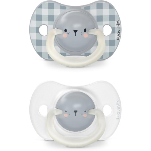 Pack de 2 chupetes NOCHE con tetina fisiológica silicona Sx Pro(0-6). Suavinex