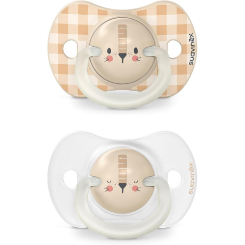 Pack de 2 chupetes NOCHE con tetina fisiológica silicona Sx Pro(6-18). Suavinex
