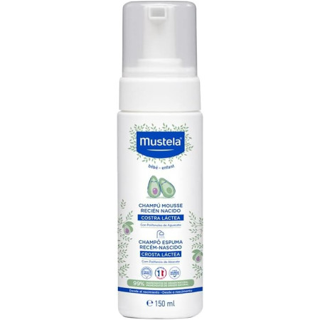 Champú Mousse Recién Nacido (Costra Láctea)150 ml.  Mustela