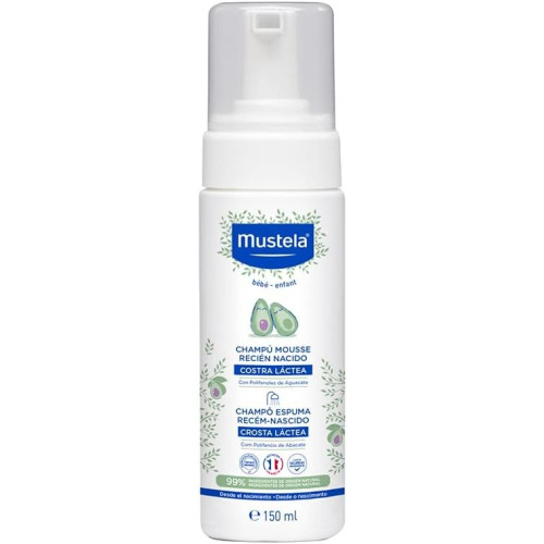 Champú Mousse Recién Nacido (Costra Láctea)150 ml.  Mustela