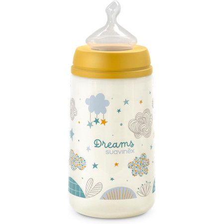 Biberón Suavinex 270 ml tetina anatómica silicona flujo medio anticólico | Biberón bebé