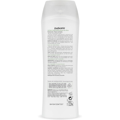 Leche corporal hidratante con aceite de oliva (400ml). Babaria