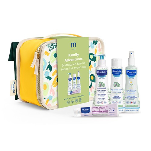 Maletita kit Family Adventures con 4 productos Bio. Mustela