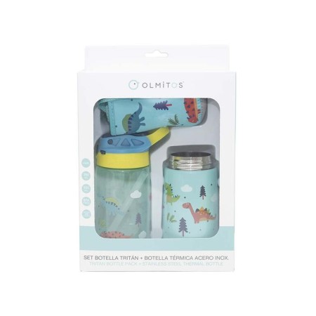 Set de botellas Tritán y Acero con funda. Olmitos