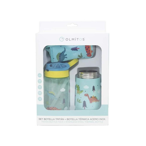 Set de botellas Tritán y acero con funda. Olmitos