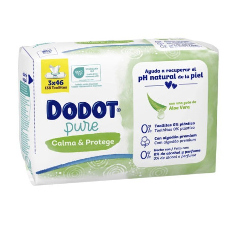 Toallitas Dodot Pure Cuida & Protege Aloe vera (3x46) 138 uds.