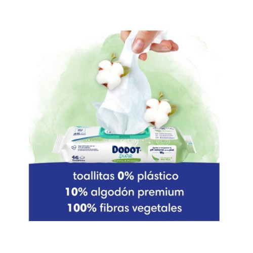 Toallitas Dodot Pure Cuida & Protege Aloe vera (3x46) 138 uds.