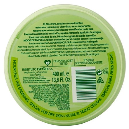Crema corporal Aloe vera 400 ml. Instituto Español
