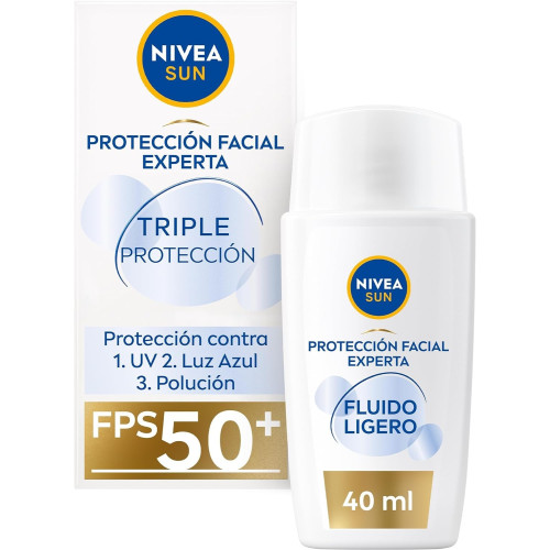 Protección facial FP 50+ , triple protección con acido hialurónico 40ml. Nivea