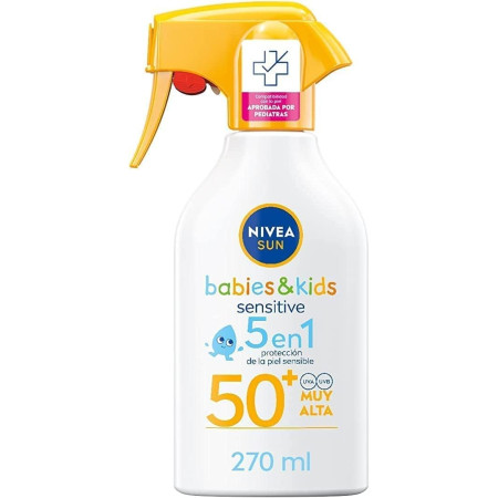 Leche solar infantil piel sensible SPF 50+ Pistola (270ml). Nivea