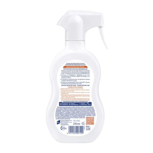 Leche protectora solar infantil para pieles sensibles y atópicas SPF50+ pistola 270ml. Denenes