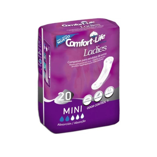 Compresas Comfort Life Ladies, Absorción Mini (20uds)