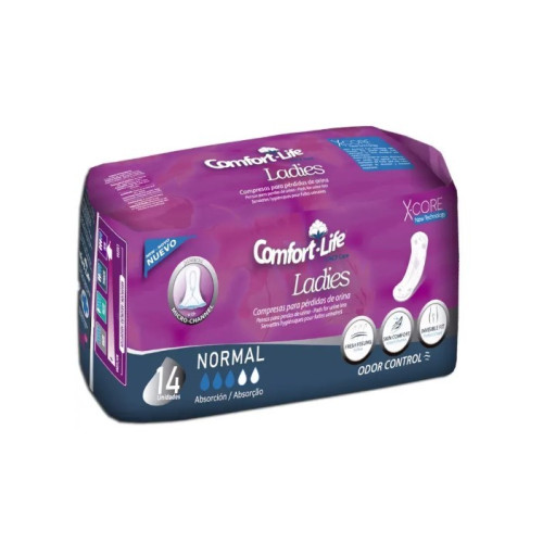 Compresas Comfort Life Ladies, absorción Normal (14 uds)