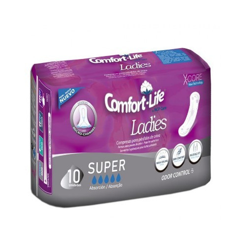Compresas Comfort Life Ladies, absorción Super (10 uds)