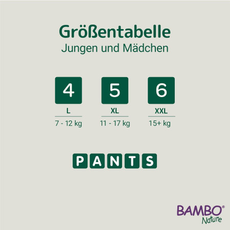 Pañales Pants entrenamiento BAMBO NATURE Talla 6 (18 uds)