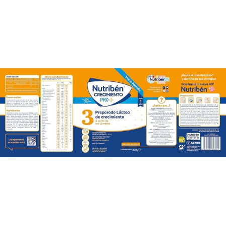 Leche Pro+ 3. Leche de crecimiento. Nutribén