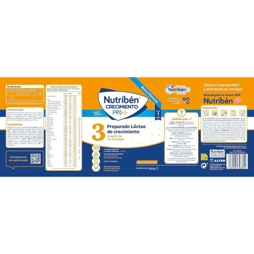 Leche Pro+ 3. Leche de crecimiento. Nutribén
