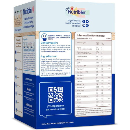 Papilla Innova 8 Cereales 0,0 Sin Azúcares Añadidos. Nutribén