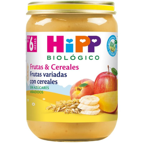 Tarrito De Frutas Variadas Con Cereales Bio (190 g).  Hipp