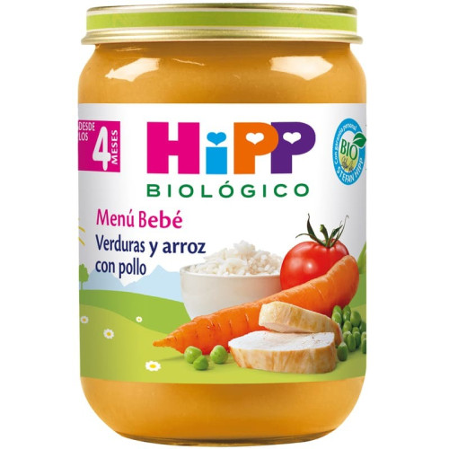 Tarrito De Verduras Y Arroz Con Pollo Bio (190 g). Hipp