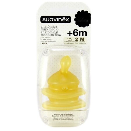 Tetina Anatómica flujo medio látex +6 m  2und....