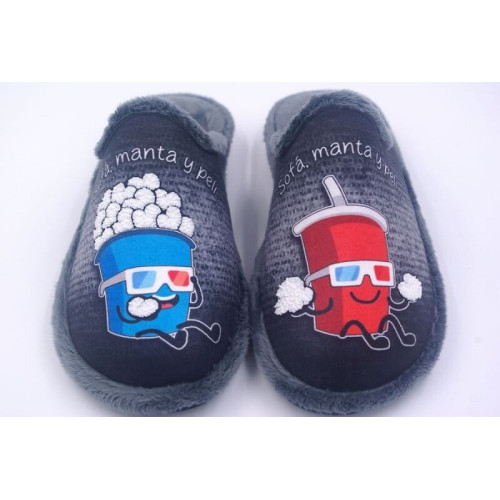 Zapatillas de casa Garzón “Suaprint” (Gris Oscuro)