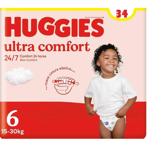 Huggies Little Movers Talla 6 (+16 kg) 34 Pañales – Máxima Libertad y Protección para Niños Grandes