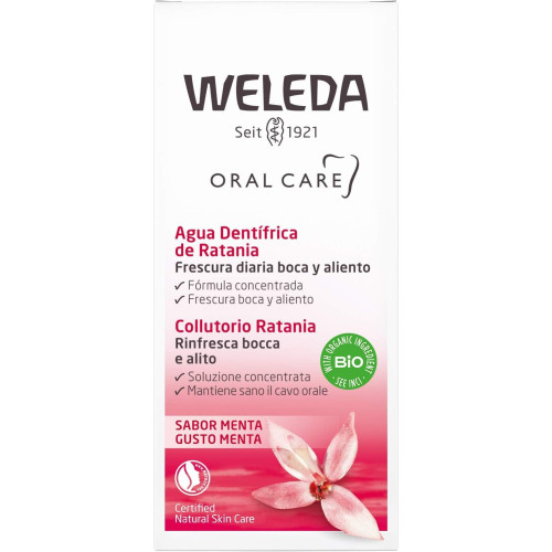 Enjuague bucal, agua dentífrica de Ratania (50ml). Weleda