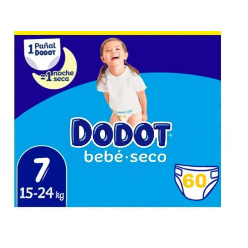 Pañales Dodot Talla 7 (15 a 24 kg) 60 uds