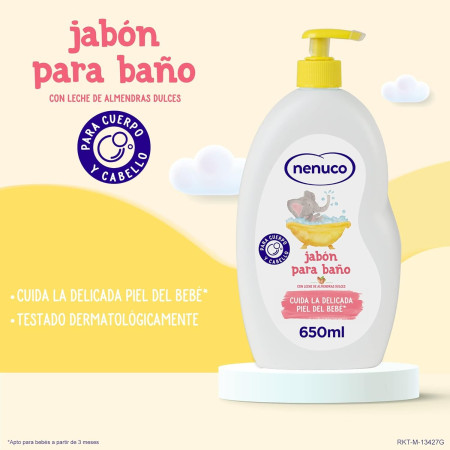 Jabón para baño con leche de almendras 650 ml. Nenuco