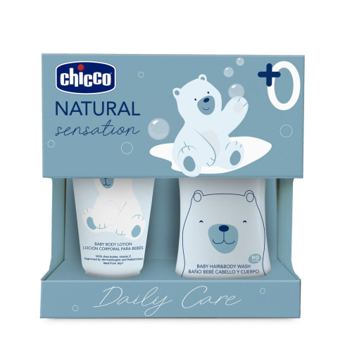 Set natural sensation Crema corporal 150ml + gel de baño y champú 200ml. Chicco