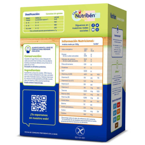 Papilla Innova 0% cereales sin Gluten 500 gr . Nutribé