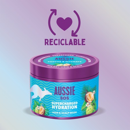 Mascarilla supercharged hydration 500ml. Aussie