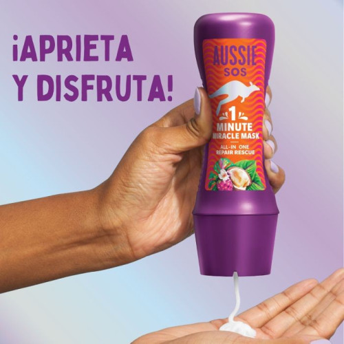 SOS mascarilla 1 minuto miracle mask. All in one repair rescue 250 ml . Aussie