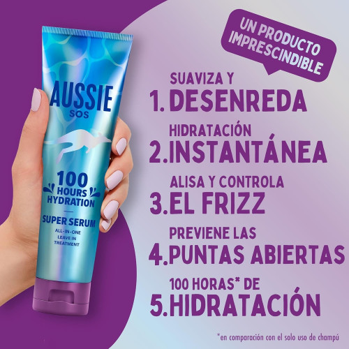 SOS Super serum 100 horas de hydratación 160ml . Aussie