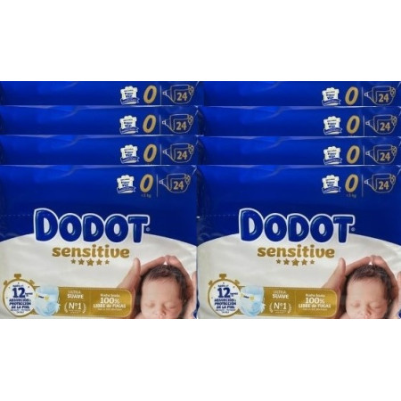 Pañales Dodot Sensitive Talla 0 (24 Uds).