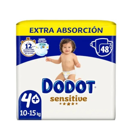 Pañales Dodot Sensitive Extra Talla 4+ (52 Uds.).
