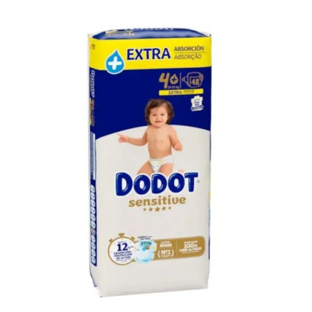 Pañales Dodot Sensitive Extra Talla 4+ (52 Uds.).