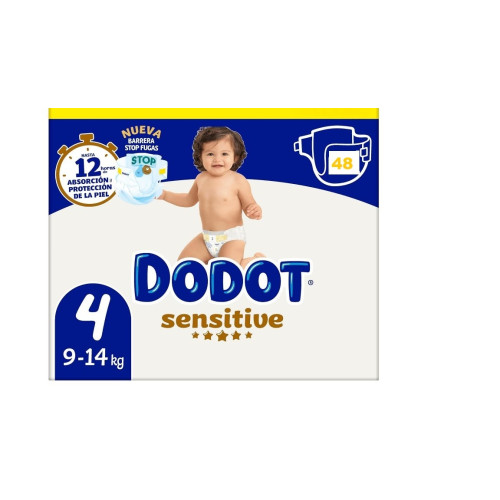 Pañales Dodot Sensitive Talla 4 (9-14 kg) 【 OFERTA 】 48 Uds.